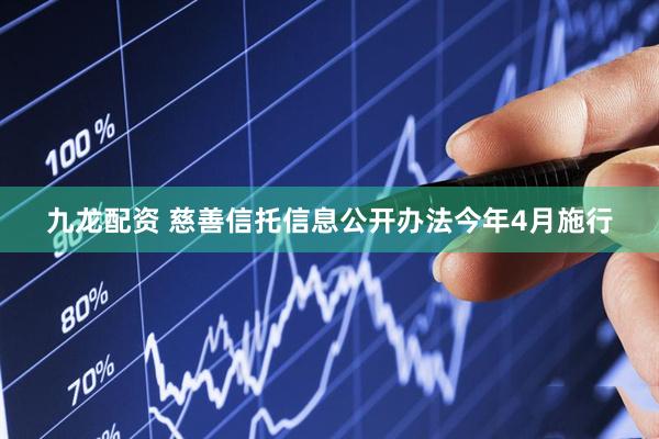 九龙配资 慈善信托信息公开办法今年4月施行