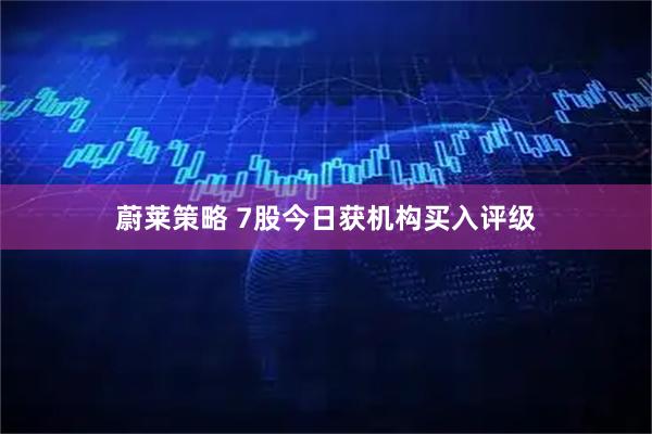 蔚莱策略 7股今日获机构买入评级