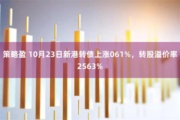 策略盈 10月23日新港转债上涨061%，转股溢价率2563%
